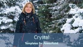  Presentation with winter forest - Slide deck enhanced with woman-walks-in-a-winter background and a ocean colored foreground