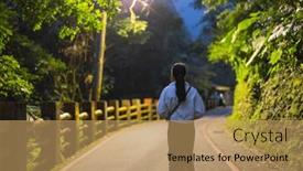  Presentation with alone - Presentation enhanced with woman-walks-the-frightening-road background and a coral colored foreground