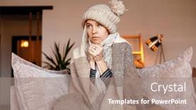  Presentation with resources - Slide set featuring woman-warmly-clothed-and-hat and a coral colored foreground