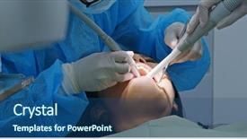  Presentation with mouth wash - Presentation theme consisting of woman wash teeth background and a  colored foreground