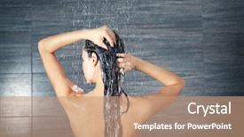  Presentation with hair - Slides enhanced with woman washing hair in shower background and a coral colored foreground