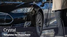  Presentation with car - PPT theme having woman-washing-her-car background and a tawny brown colored foreground