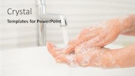  Presentation with bathroom - Slide deck enhanced with woman-washing-her-hands background and a white colored foreground