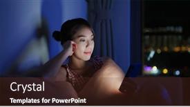  Presentation with mobile home - Amazing presentation having woman-watch-on-mobile-phone backdrop and a tawny brown colored foreground