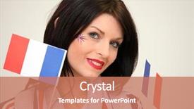  Presentation with waving flag black - Audience pleasing slide deck consisting of woman waving the french flag backdrop and a coral colored foreground