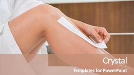  Presentation with health - Audience pleasing slide set consisting of woman waxing her legs herself backdrop and a  colored foreground