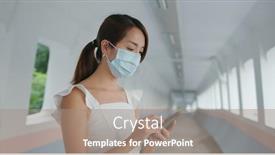  Presentation with smart - Slide set featuring woman-wear-face-and-use background and a coral colored foreground