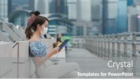  Presentation with face mask - Presentation with woman-wear-face-mask-use background and a gray colored foreground