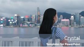  Presentation with face mask - Colorful presentation enhanced with woman-wear-face-mask backdrop and a ocean colored foreground