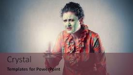  Presentation with mask - PPT theme having woman-wearing-a-beauty-mask background and a tawny brown colored foreground