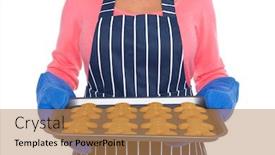  Presentation with apron - Colorful presentation enhanced with woman-wearing-a-cooking-apron backdrop and a coral colored foreground