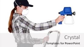  Presentation with mask - Theme with woman-wearing-a-mask background and a white colored foreground