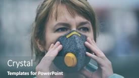  Presentation with air pollution - Presentation theme consisting of real anti-pollution anti-smog background and a ocean colored foreground