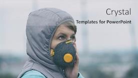  Presentation with smog - Beautiful presentation design featuring real anti-pollution anti-smog backdrop and a light gray colored foreground