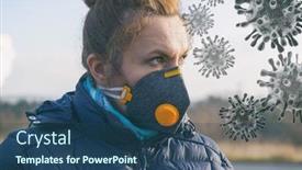  Presentation with viruses - Theme consisting of woman-wearing-a-real-anti background and a ocean colored foreground