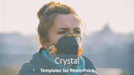  Presentation with smog - Slide set having woman-wearing-a-real-anti background and a seafoam green colored foreground