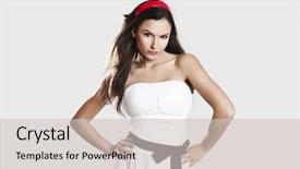  Presentation with beautiful sheet of cannabis marijuana - Slide deck consisting of woman wearing a wonderful white background and a  colored foreground