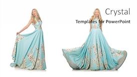  Presentation with ball bearing on a white - Amazing presentation having woman-wearing-ball-dress-isolated backdrop and a white colored foreground