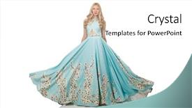  Presentation with arabian woman wearing hijab muslim - Beautiful theme featuring woman wearing ball dress isolated backdrop and a white colored foreground