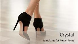  Presentation with black woman - PPT layouts with woman wearing black high heels background and a soft green colored foreground