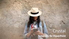  Presentation with jeans - Amazing presentation theme having woman-wearing-blue-jeans backdrop and a gray colored foreground