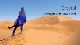  Presentation with turban - Slides enhanced with woman-wearing-blue-turban-looking background and a light blue colored foreground