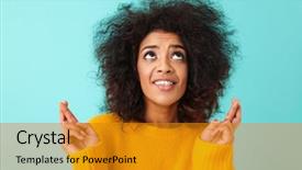  Presentation with black woman praying - Amazing presentation theme having woman wearing casual begging god backdrop and a gold colored foreground