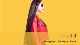  Presentation with day dead - Slide set enhanced with woman-wearing-day background and a yellow colored foreground