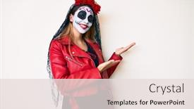  Presentation with day of the dead - Theme with woman-wearing-day background and a lemonade colored foreground