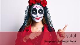  Presentation with day dead - Theme consisting of woman-wearing-day background and a crimson colored foreground