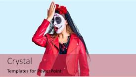  Presentation with day dead - Slide deck featuring woman-wearing-day background and a red colored foreground