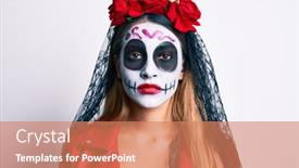  Presentation with day dead - Audience pleasing theme consisting of woman-wearing-day backdrop and a coral colored foreground