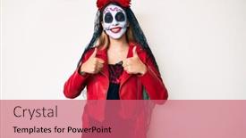  Presentation with day dead - Presentation enhanced with woman-wearing-day background and a coral colored foreground