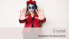  Presentation with day dead - Cool new slide set with woman-wearing-day backdrop and a lemonade colored foreground