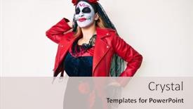  Presentation with day dead - Audience pleasing PPT theme consisting of woman-wearing-day backdrop and a lemonade colored foreground