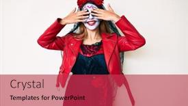  Presentation with day dead - Presentation design having woman-wearing-day background and a red colored foreground