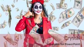  Presentation with day dead - Cool new slide deck with woman-wearing-day backdrop and a red colored foreground