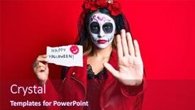  Presentation with day dead - Colorful slide deck enhanced with woman-wearing-day backdrop and a crimson colored foreground