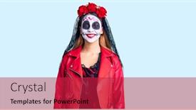 Presentation with day dead - Cool new theme with woman-wearing-day backdrop and a red colored foreground