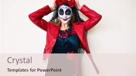  Presentation with day dead - Beautiful PPT layouts featuring woman-wearing-day backdrop and a lemonade colored foreground