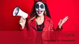  Presentation with day dead - Colorful presentation enhanced with woman-wearing-day backdrop and a crimson colored foreground