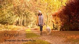  Presentation with golden woman - Presentation design consisting of woman-wearing-hat-and-scarf background and a gold colored foreground