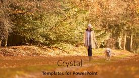  Presentation with golden woman - Presentation featuring woman-wearing-hat-and-scarf background and a gold colored foreground