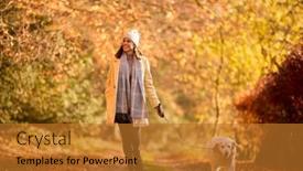  Presentation with golden woman - Slide set consisting of woman-wearing-hat-and-scarf background and a gold colored foreground