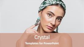  Presentation with beauty - Cool new slides with woman wearing headband and earrings backdrop and a coral colored foreground