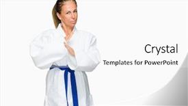  Presentation with simple nature - Theme featuring woman wearing karate kimono uniform background and a  colored foreground