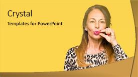  Presentation with animal print - PPT theme having woman wearing leopard animal print background and a  colored foreground