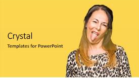  Presentation with funny animal - Audience pleasing slide set consisting of woman wearing leopard animal print backdrop and a  colored foreground