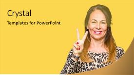  Presentation with animal print - Beautiful theme featuring woman wearing leopard animal print backdrop and a yellow colored foreground