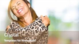  Presentation with self love - Theme with woman wearing leopard animal print background and a coral colored foreground